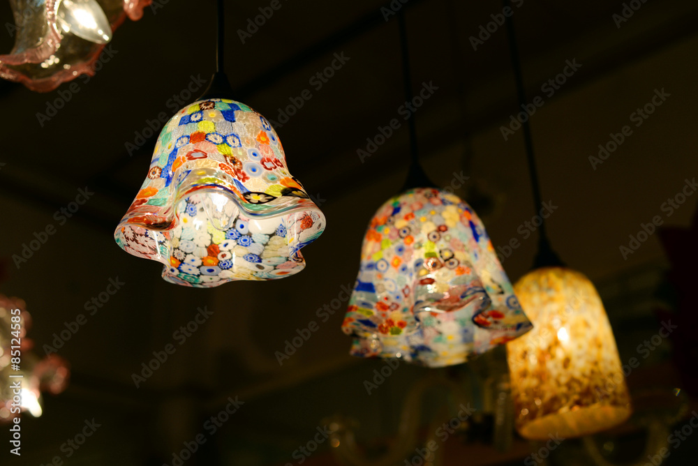 Fototapeta premium Traditional Venetian lamps from Murano glass