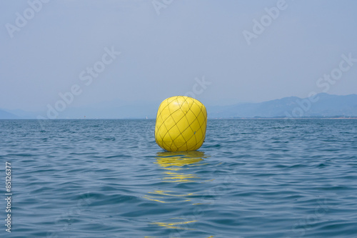 Yellow buoy for regatta