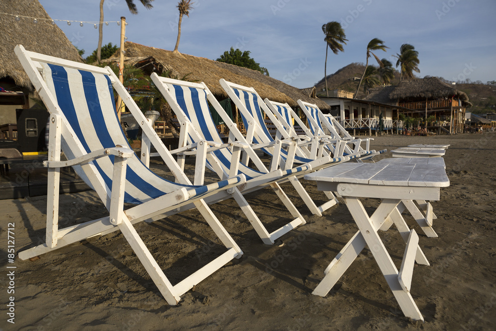 beach chairs in San Juan del Sur Nicaragua