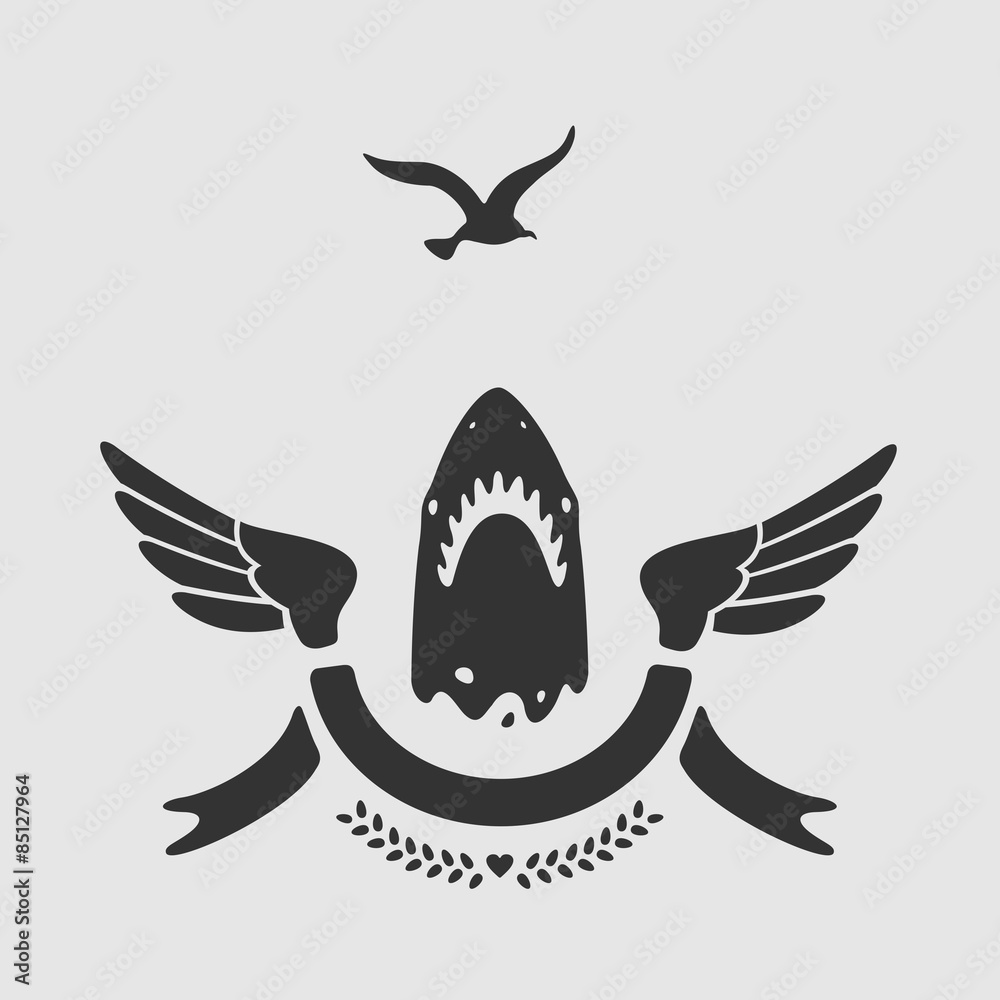 Obraz premium Vector Shark Symbol