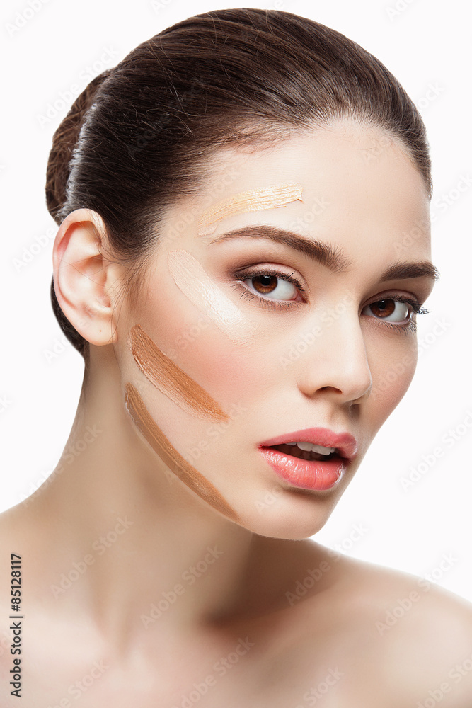 Girl with foundation Girl with foundation