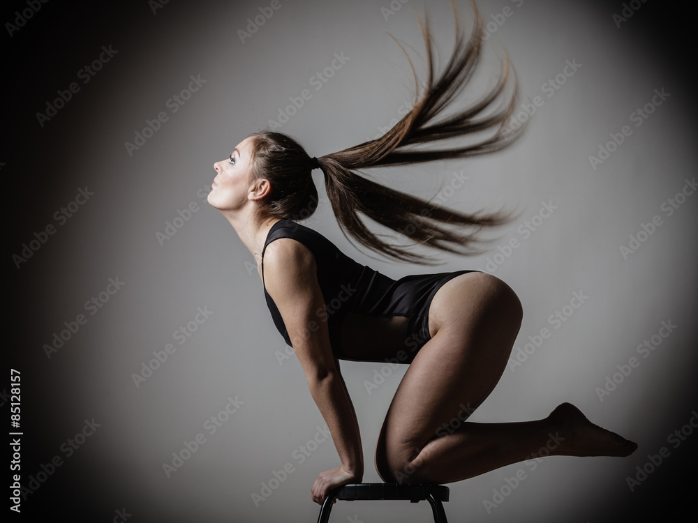 Atletic woman fit slim body posing Atletic woman fit slim body posing