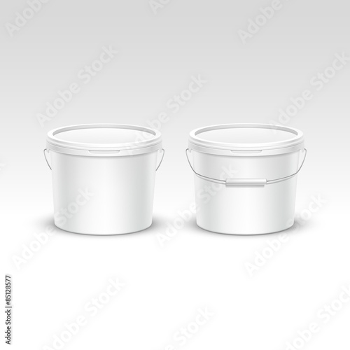 Vector Set of Plastic Bucket Container Packaging