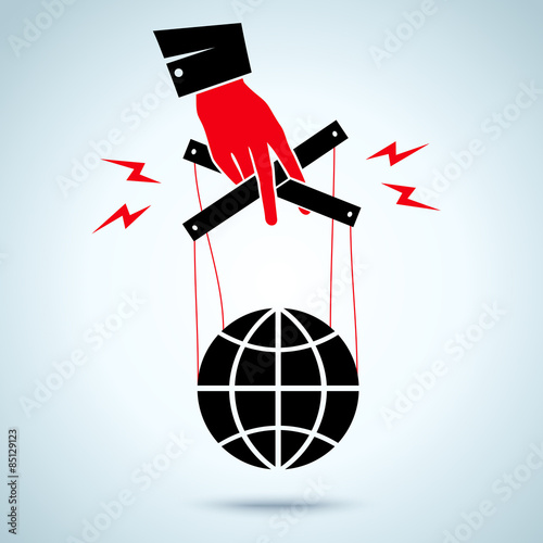 hand controls the globe