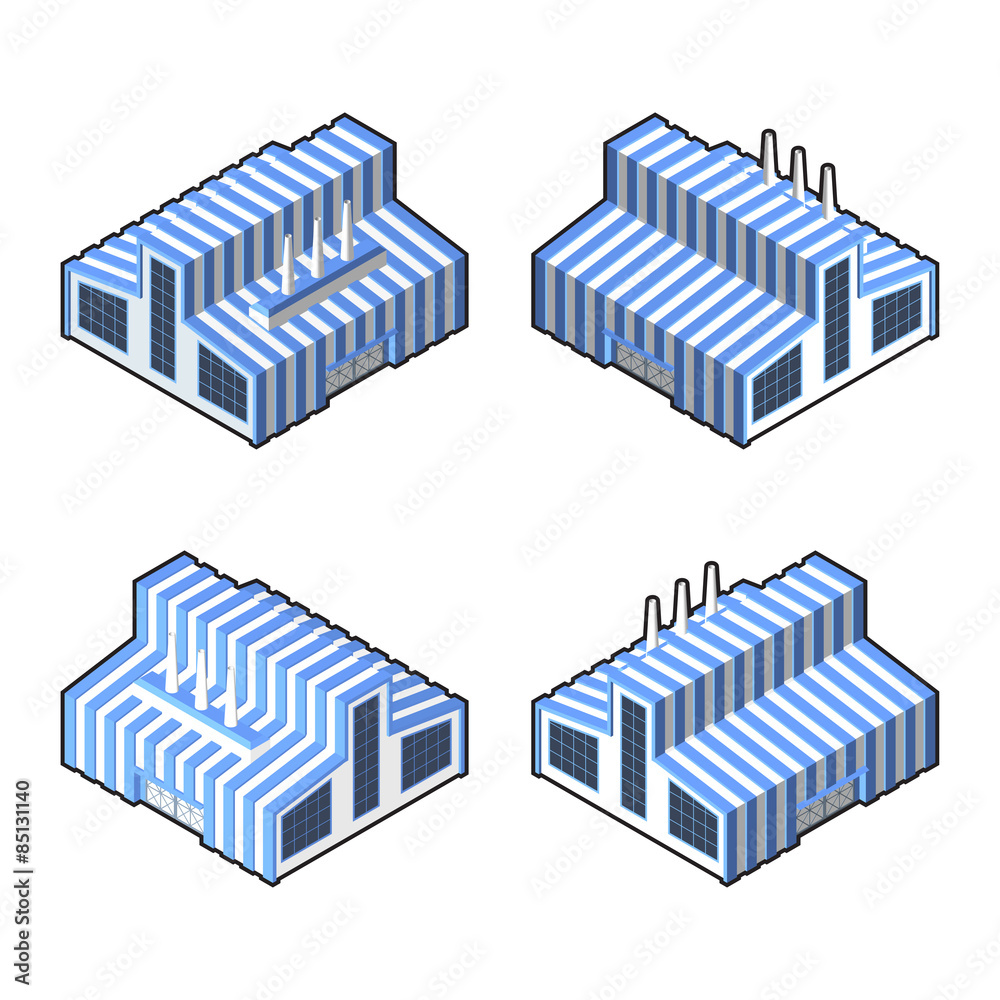 Factory in isometric projection.