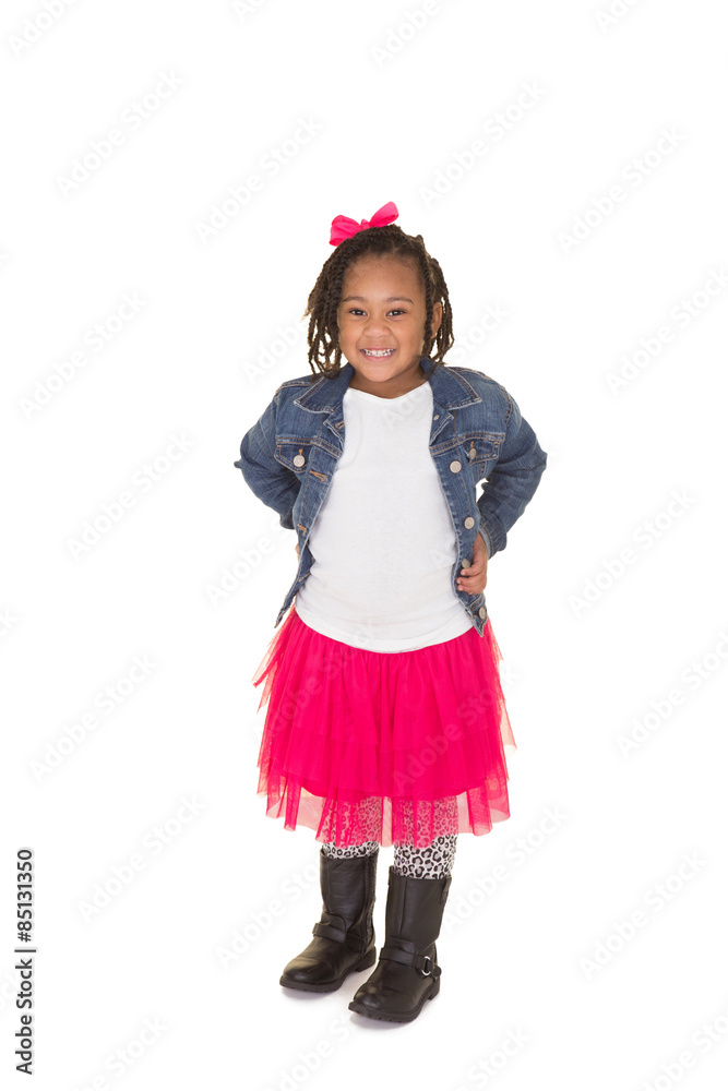 Cute school aged child isolated on white Cute school aged child isolated on white