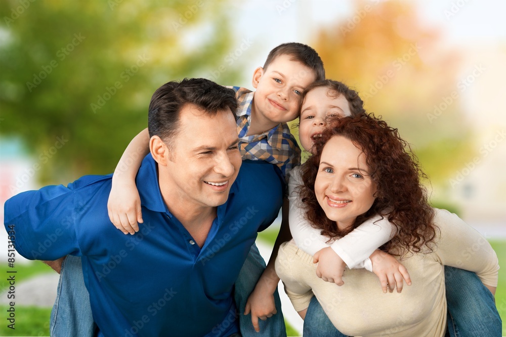 Fototapeta premium Family, Cheerful, Child.