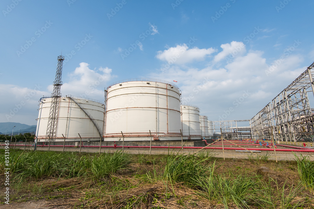 big Industrial oil tanks in a refinery big Industrial oil tanks in a refinery