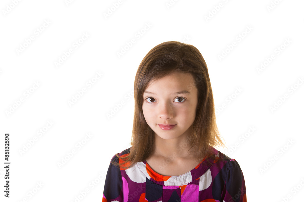 Portrait of a cute school aged child isolated on white Portrait of a cute school aged child isolated on white