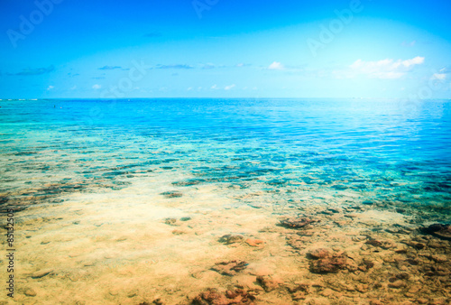 Tropical resort beach. Summer background