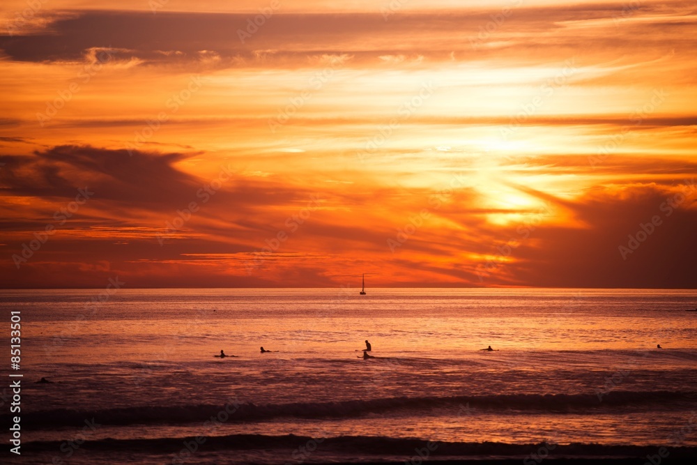 Surfers and the Ocean