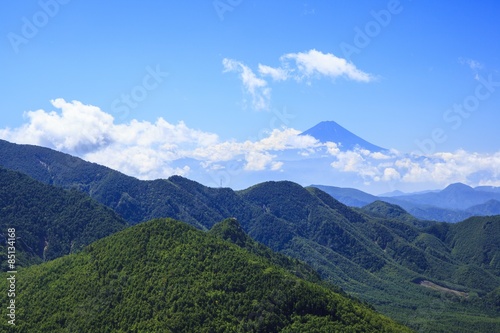 Mt. Fuji seen from Mt. Mizugaki  Japanese Mountain