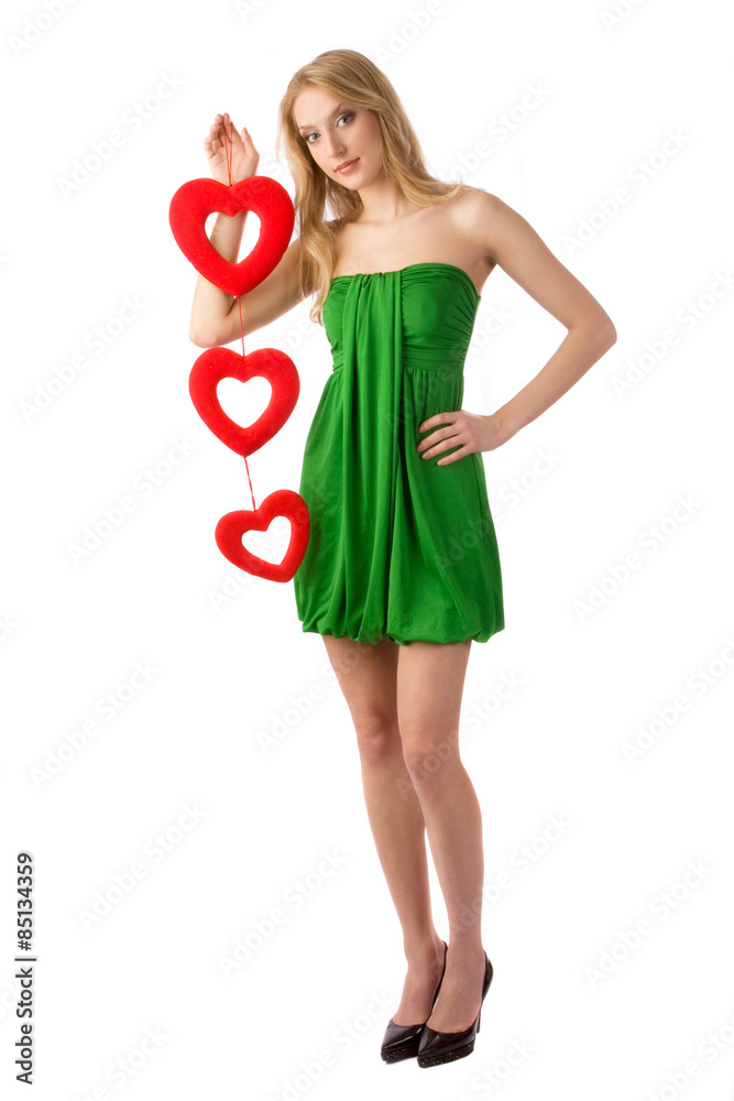 Woman holding three hearts