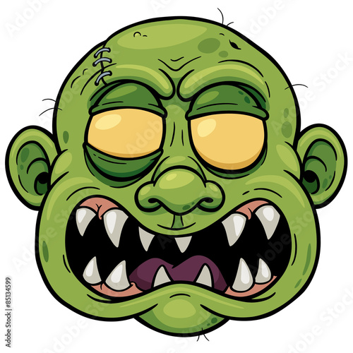 Vector illustration of Cartoon Zombie face