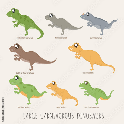 Set of Large carnivorous dinosaurs