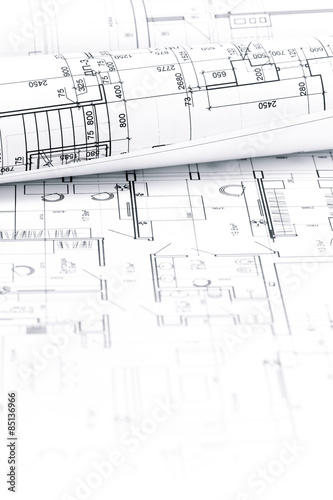 construction plans and rolls