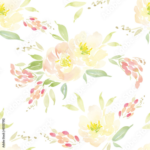Watercolor flower pattern