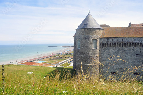 Dieppe castle on the sea coast photo