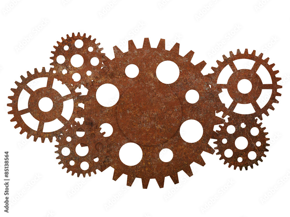 Rusty gears and cogwheels isolated on white background Rusty gears and cogwheels isolated on white background