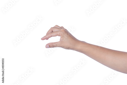 Using the right hand grip.
