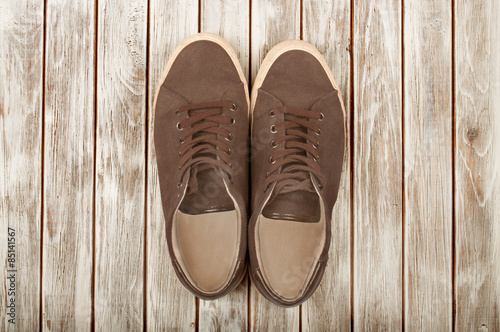 shoes on a wooden background