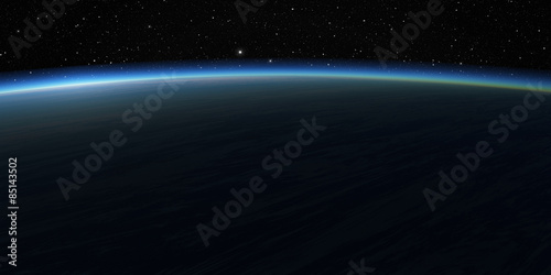 Fototapeta Naklejka Na Ścianę i Meble -  Blue planet and stars. Space background.