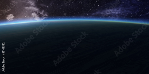 Fototapeta Naklejka Na Ścianę i Meble -  Blue planet with nebula on background.
