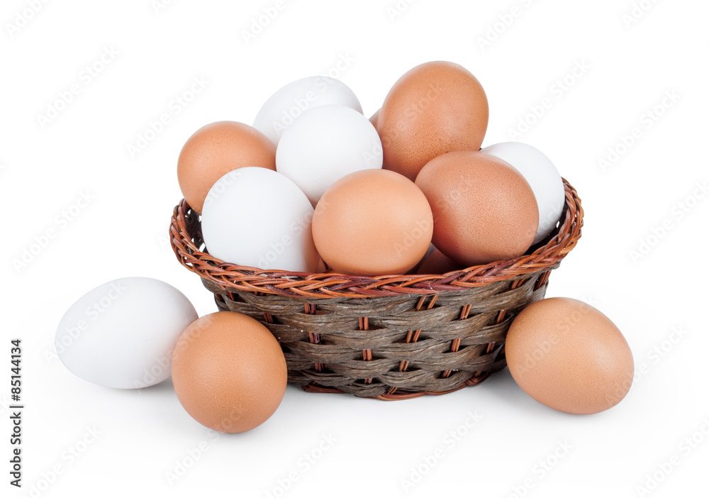 Egg collection isolated on white background Egg collection isolated on white background