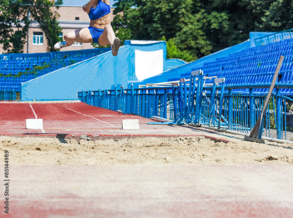 Naklejka premium athletics competitions in long jump
