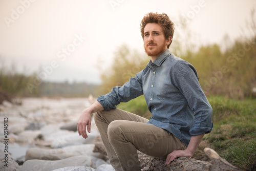 Man relaxing in nature