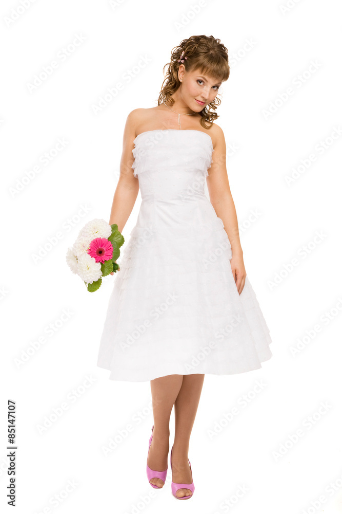 Bride in pink shoes Bride in pink shoes