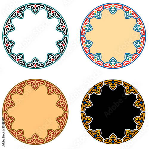 Vector Islamic Circle Ornaments