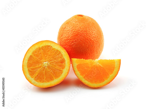 Whole orange fruit isolated on white background cutout