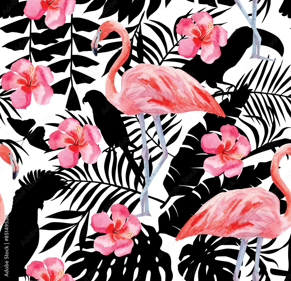 Naklejka premium flamingo pattern