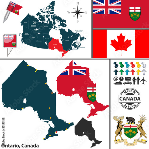 Map of Ontario, Canada