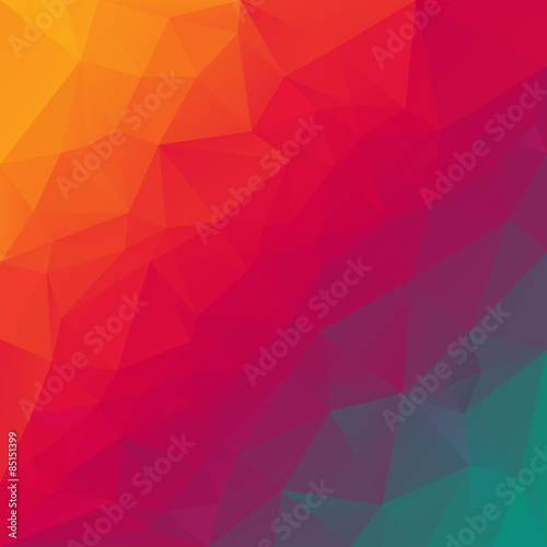 vector polygonal background triangular design in rainbow spectrum colors - orange  red  blue