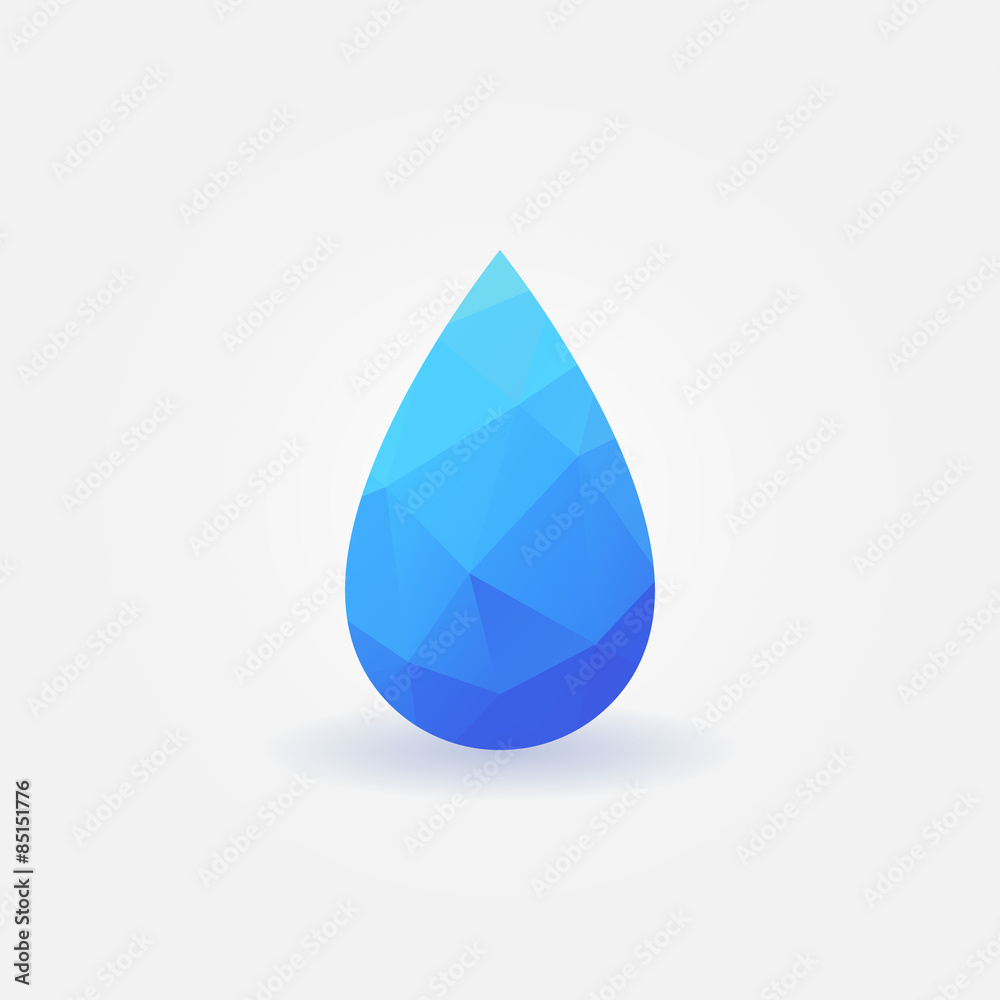 Polygonal water drop logo Polygonal water drop logo