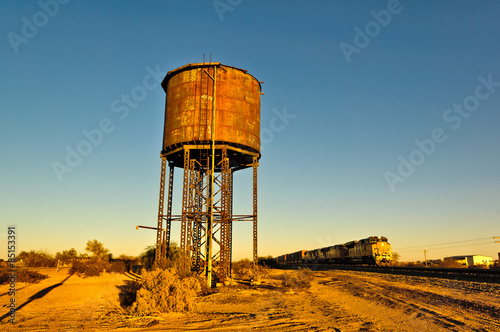 Old water tank, Aztec, Yuma County, Arizona, USA