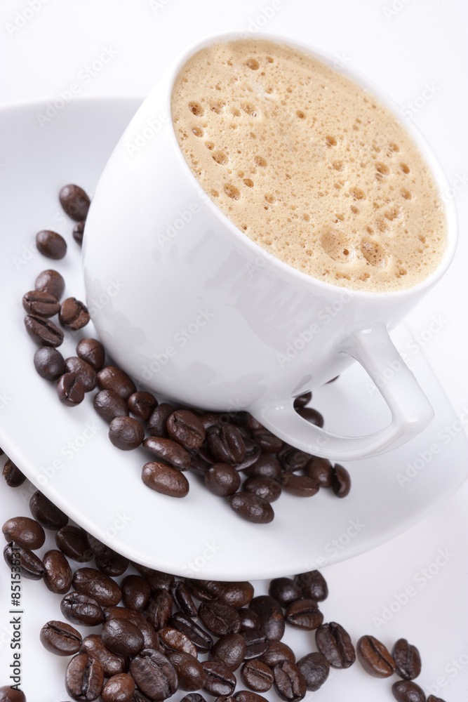 Coffee cup with beans Coffee cup with beans