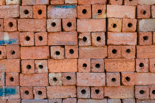 Stack of raw brick.