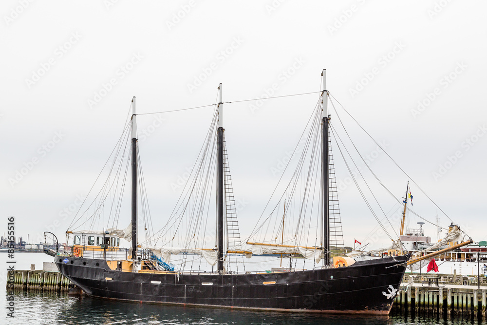 Black Three Masted Schooner in Halifax