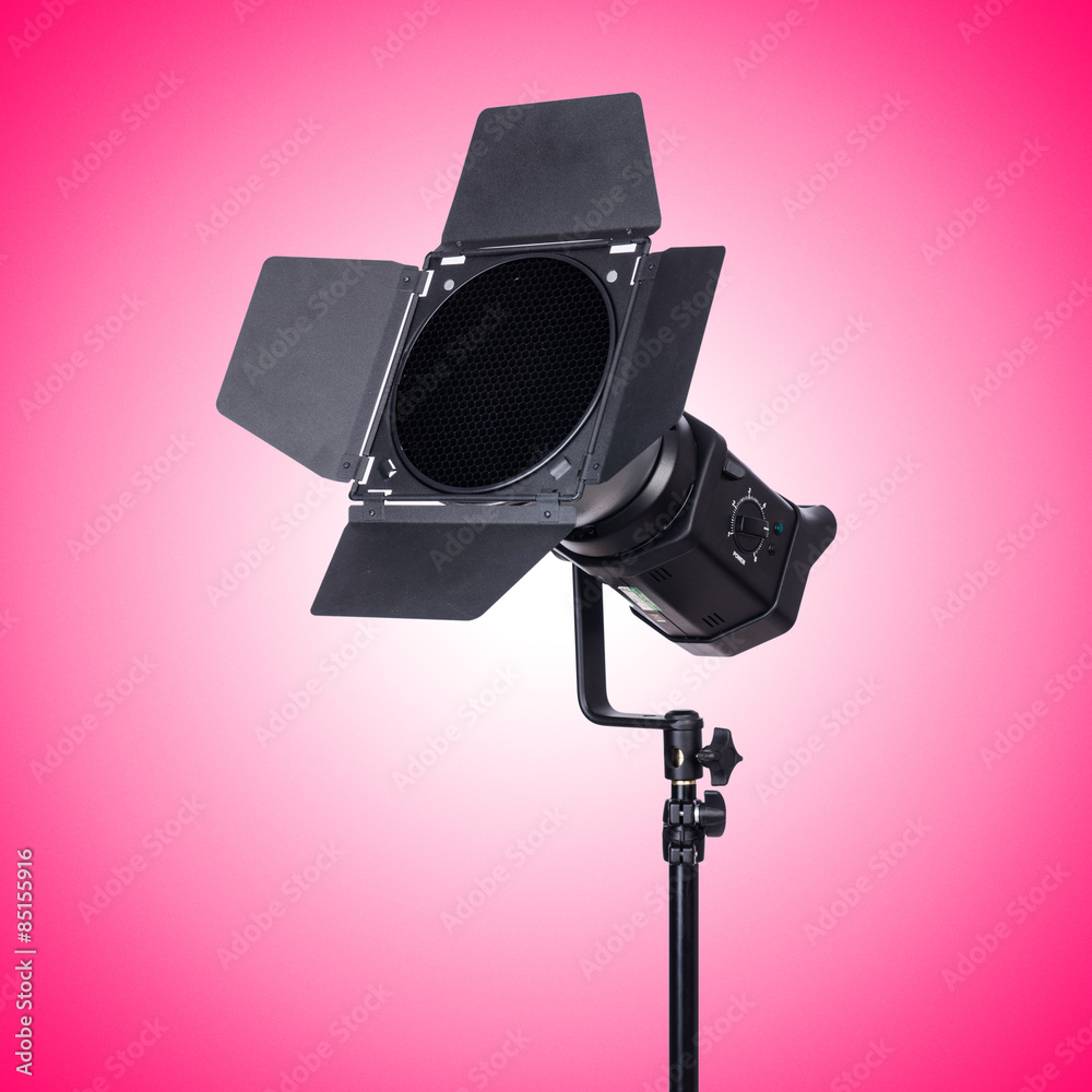 Studio light stand against the gradient