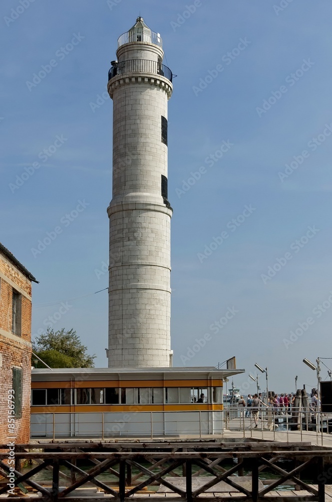 White lighthouse in Murano island, Italy White lighthouse in Murano island, Italy