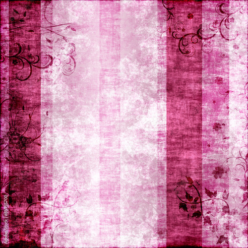Pink grunge background with flowers © karanta