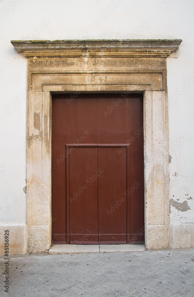 Wooden door. Bovino. Puglia. Italy.