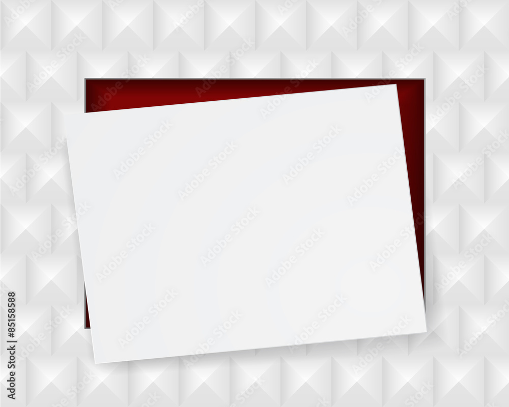 Fototapeta premium white paper sheet on geometric abstract background