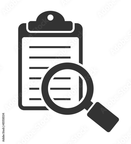 magnifying glass icon with checklist