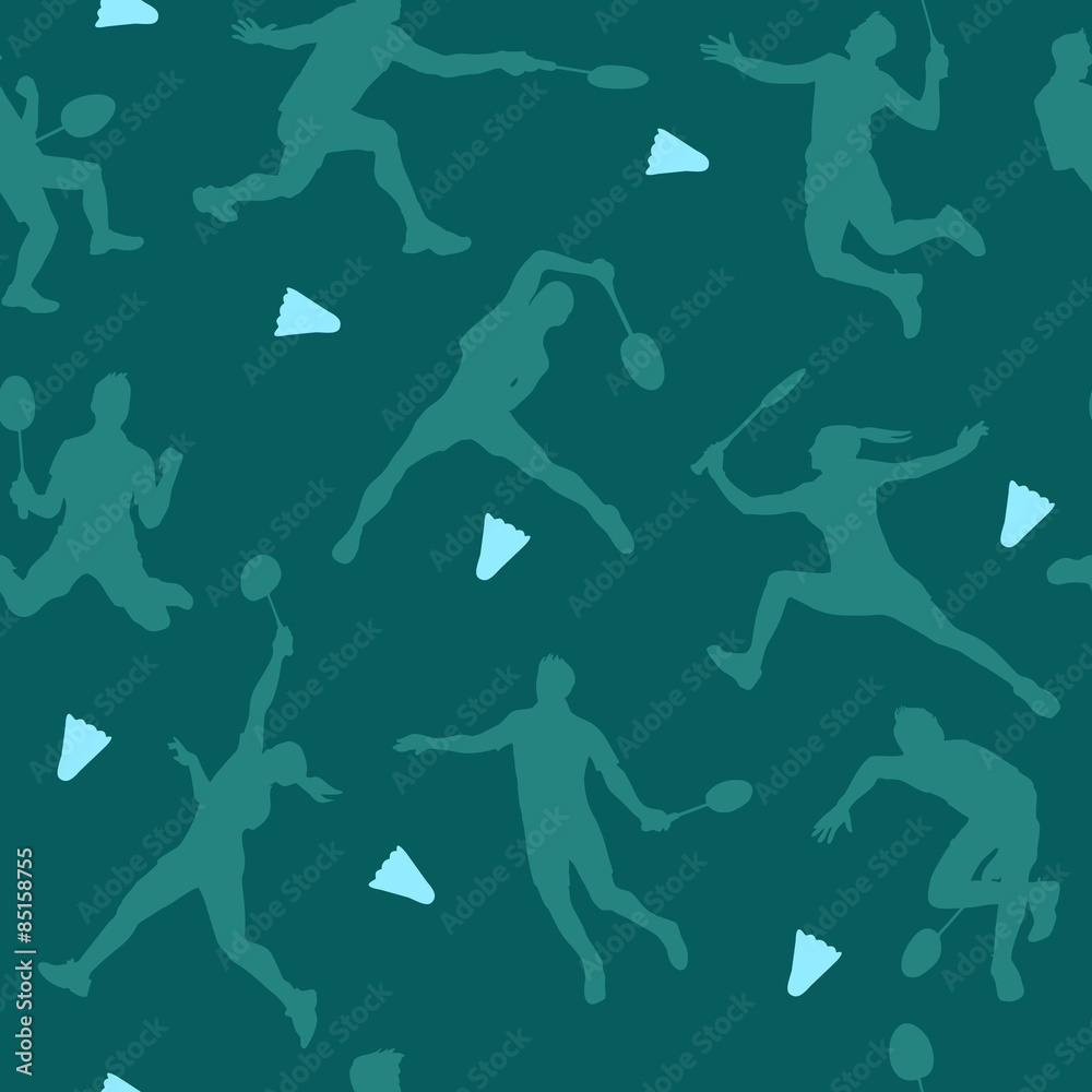 Badminton sports pattern. Seamless vector background Badminton sports pattern. Seamless vector background