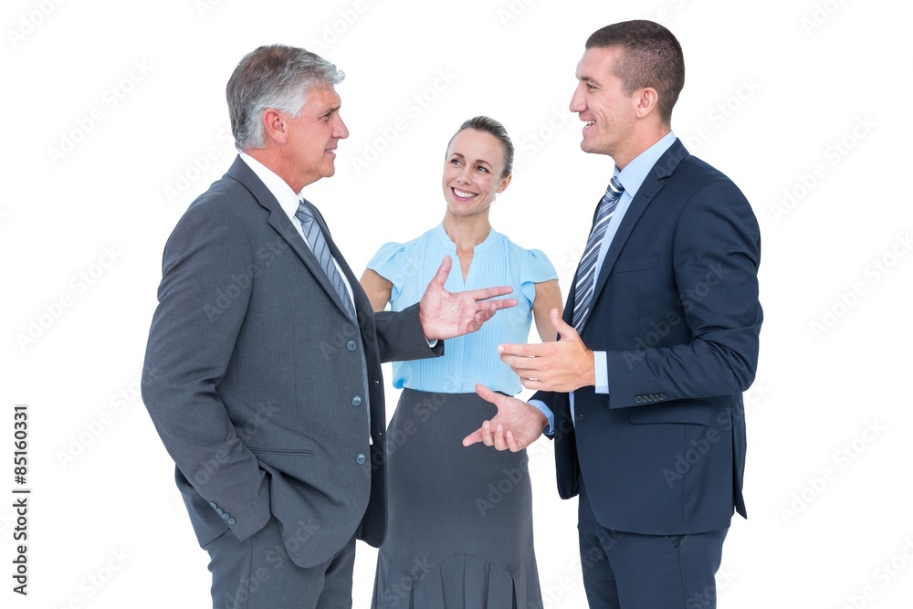 Business people standing and talking Business people standing and talking