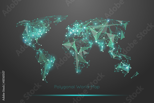 Fototapeta Naklejka Na Ścianę i Meble -  Polygonal world map